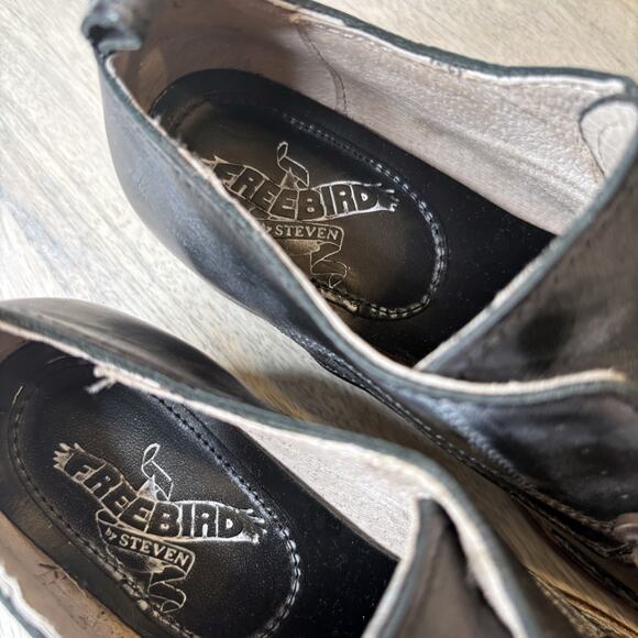 New in Box Freebird by Steven Mabel Black Leather Ankle Booties Women’s Size 6 - Picture 9 of 12